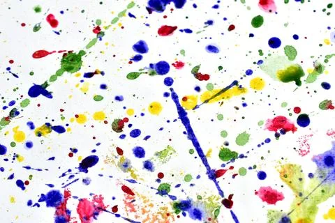 Abstraction. Drops of paint splashed on a white background. Stock Illustration