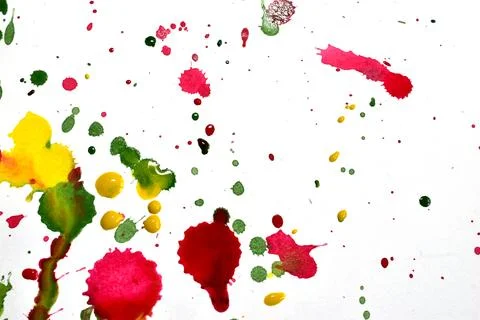 Abstraction. Drops of paint splashed on a white background. Stock Illustration