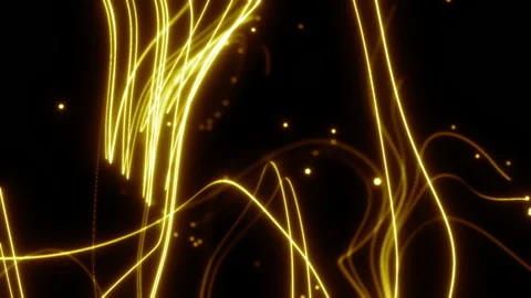 Abstraction of dynamic background light random yellow lines with bokeh effect Stock Footage 170864088