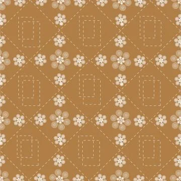 Abstraction with flowers on brown Stock Illustration