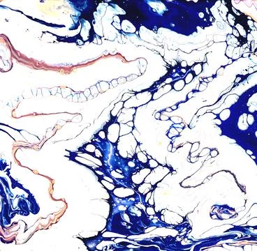 Abstraction in fluid art style with bubbles texture in light blue white tones. Stock Illustration
