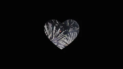 Abstraction in the form of a heart made of fireworks. Stock Footage 232293689