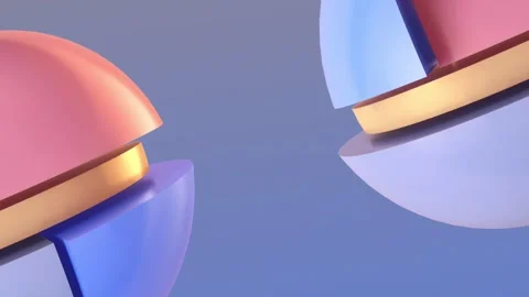 Abstraction in the form of moving spheres composed of segments. 3d rendering 4K Stock Footage 288001421