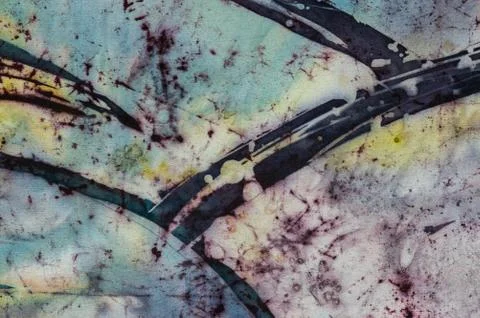 Abstraction, fragment, hot batik, background texture, handmade on silk Stock Illustration
