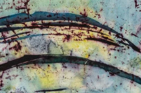 Abstraction, fragment, hot batik, background texture, handmade on silk Stock Illustration