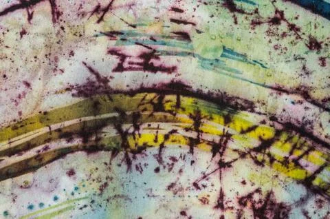 Abstraction, fragment, hot batik, background texture, handmade on silk Stock Illustration