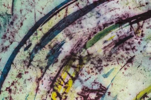 Abstraction, fragment, hot batik, background texture, handmade on silk Stock Illustration