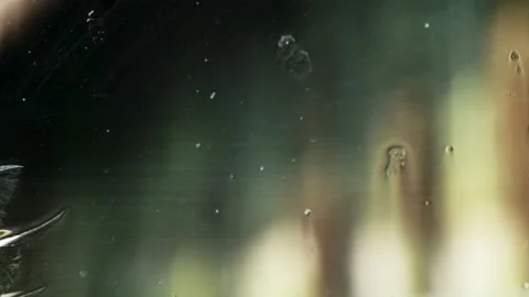Abstraction. Frost draws a winter pattern on the glass. Great background for con Stock Footage 233429317