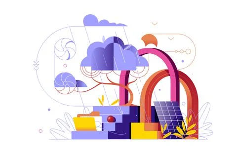 Abstraction with geometric figures Stock Illustration