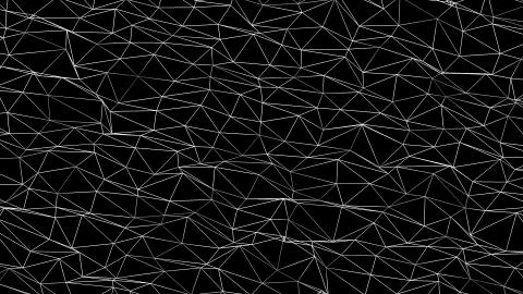 Abstraction grid with polygons inm darkness, 3d render backdrop, computer Stock Illustration