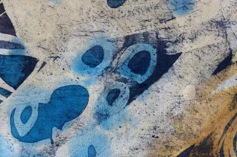 Abstraction, hot batik, background texture, handmade on silk Stock Illustration