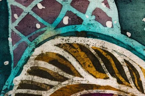 Abstraction, hot batik, background texture, handmade on silk Stock Illustration