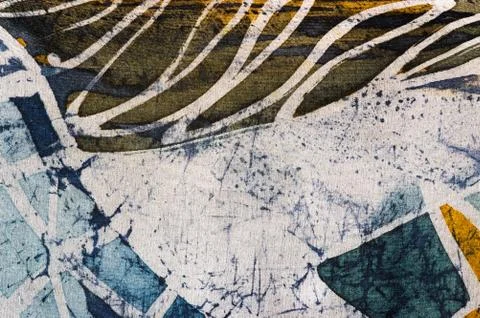 Abstraction, hot batik, background texture, handmade on silk Stock Illustration