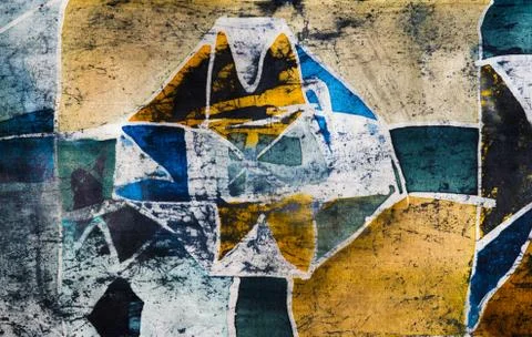 Abstraction, hot batik, background texture, handmade on silk Stock Illustration