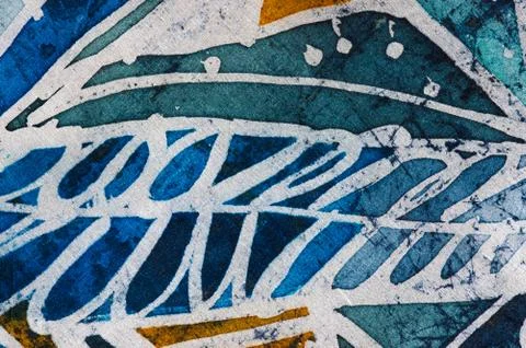 Abstraction, hot batik, background texture, handmade on silk Stock Illustration