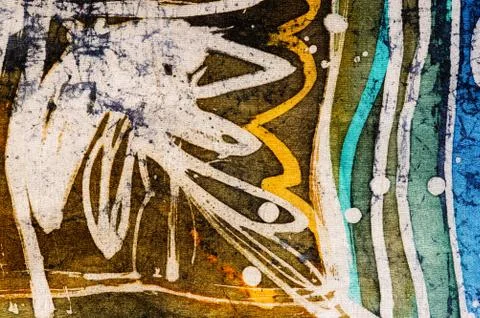 Abstraction, hot batik, background texture, handmade on silk Stock Illustration