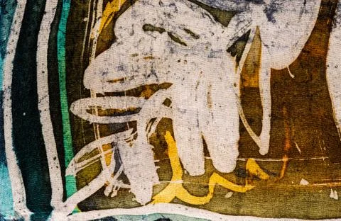 Abstraction, hot batik, background texture, handmade on silk Stock Illustration