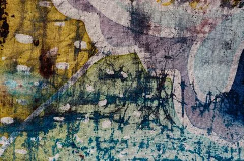 Abstraction, hot batik, background texture, handmade on silk Stock Illustration