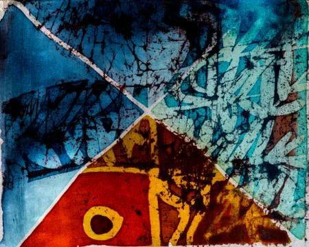 Abstraction, hot batik, background texture, handmade on silk Stock Illustration