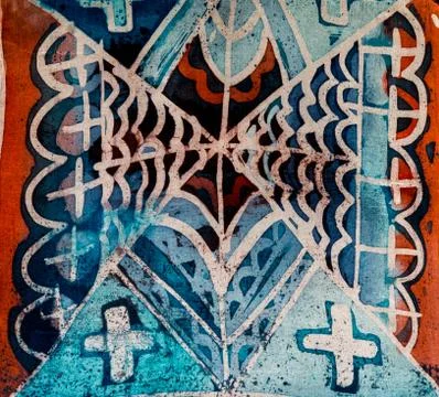 Abstraction, hot batik, background texture, handmade on silk Stock Illustration