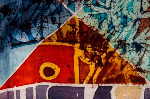 Abstraction, hot batik, background texture, handmade on silk Stock Illustration