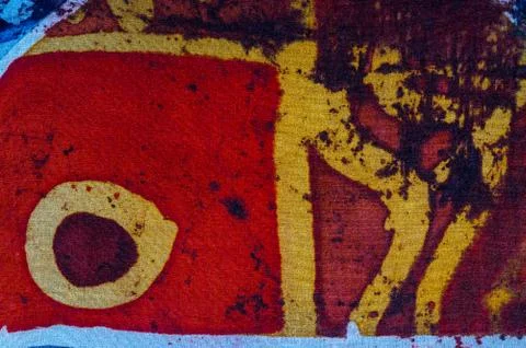 Abstraction, hot batik, background texture, handmade on silk Stock Illustration