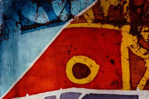 Abstraction, hot batik, background texture, handmade on silk Stock Illustration