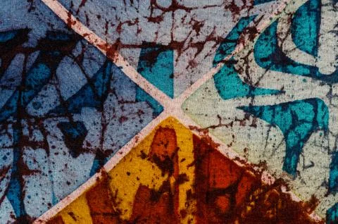 Abstraction, hot batik, background texture, handmade on silk Stock Illustration