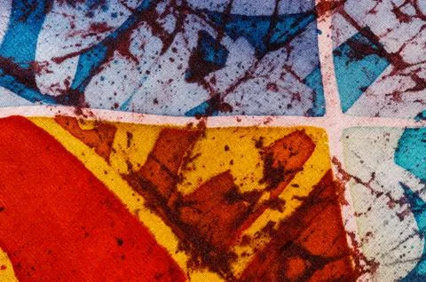 Abstraction, hot batik, background texture, handmade on silk, abstract surrea Stock Illustration
