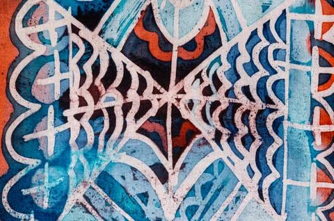 Abstraction, hot batik, background texture, handmade on silk Stock Illustration