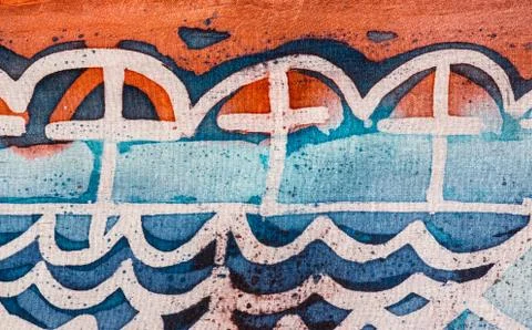Abstraction, hot batik, background texture, handmade on silk Stock Illustration