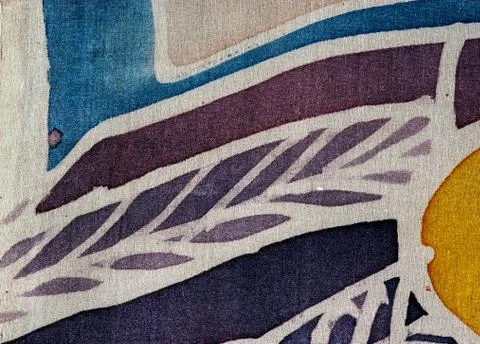 Abstraction, hot batik, background texture, handmade on silk, surrealism art Stock Illustration