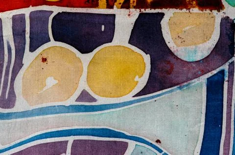 Abstraction, hot batik, background texture, handmade on silk, surrealism art Stock Illustration