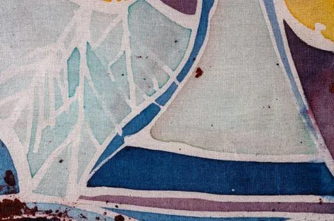 Abstraction, hot batik, background texture, handmade on silk, surrealism art Stock Illustration