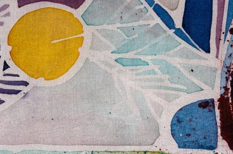 Abstraction, hot batik, background texture, handmade on silk, surrealism art Stock Illustration