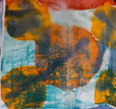 Abstraction, hot batik, background texture, handmade on silk Stock Illustration