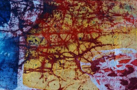 Abstraction, hot batik, background texture, handmade on silk Stock Illustration
