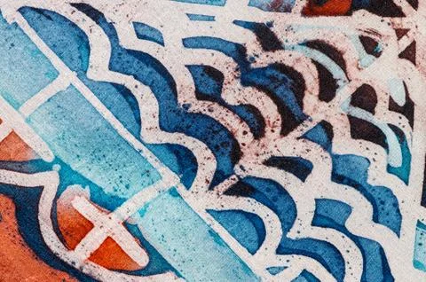 Abstraction, hot batik, background texture, handmade on silk Stock Illustration