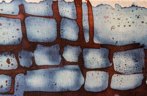 Abstraction, hot batik, background texture, handmade on silk Stock Illustration