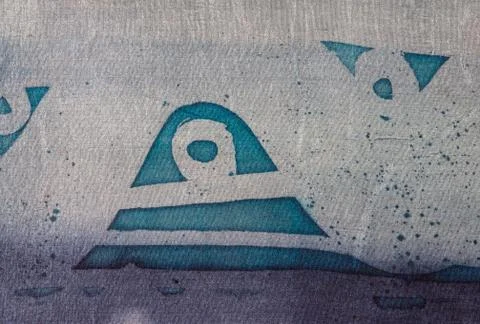 Abstraction, hot batik, background texture, handmade on silk Stock Illustration