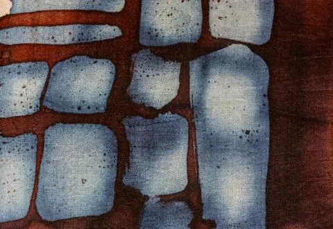 Abstraction, hot batik, background texture, handmade on silk Stock Illustration