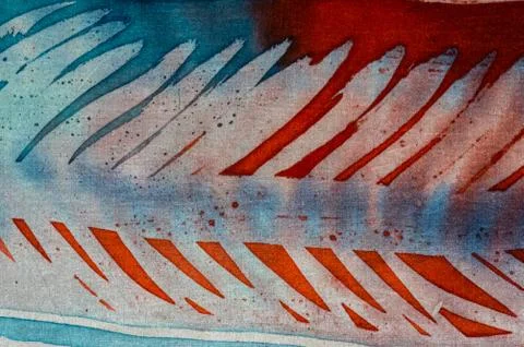Abstraction, hot batik, background texture, handmade on silk Stock Illustration