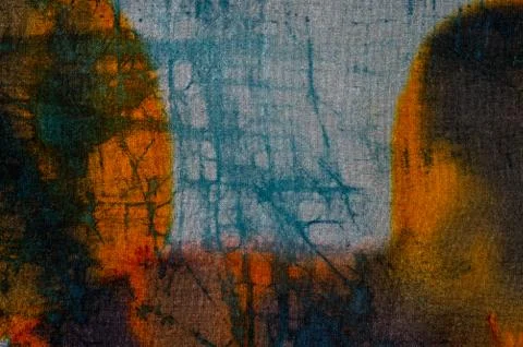 Abstraction, hot batik, background texture, handmade on silk Stock Illustration