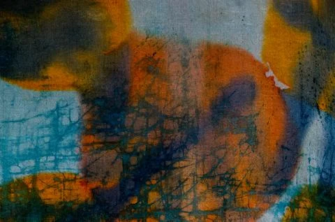 Abstraction, hot batik, background texture, handmade on silk Stock Illustration