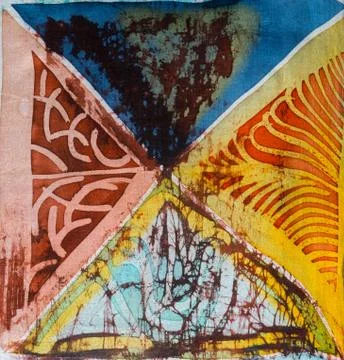 Abstraction, hot batik, background texture, handmade on silk Stock Illustration