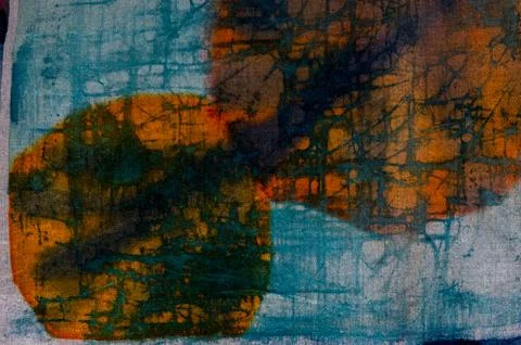 Abstraction, hot batik, background texture, handmade on silk Stock Illustration