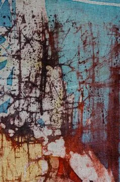 Abstraction, hot batik, background texture, handmade on silk Stock Illustration