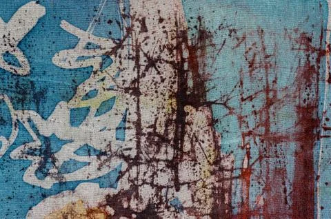Abstraction, hot batik, background texture, handmade on silk Stock Illustration