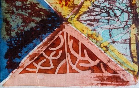 Abstraction, hot batik, background texture, handmade on silk Stock Illustration