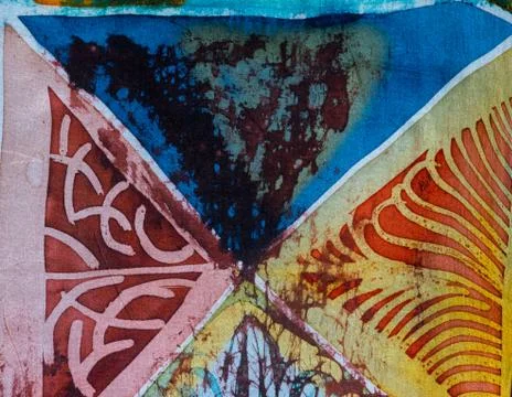 Abstraction, hot batik, background texture, handmade on silk Stock Illustration